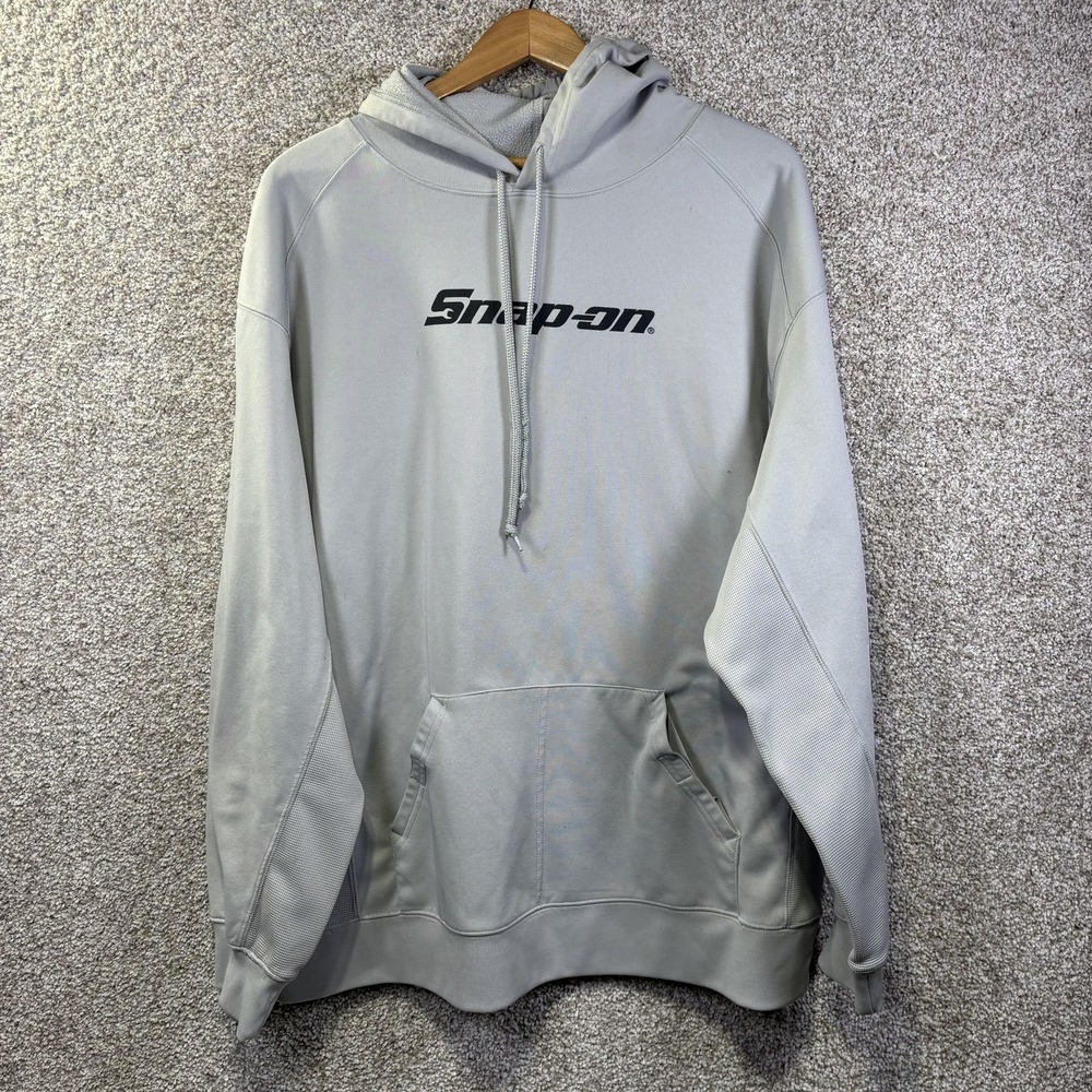 Badger Sport Snap-on Hoodie Mens XL Gray Pullover Fleece Logo Sweatshirt